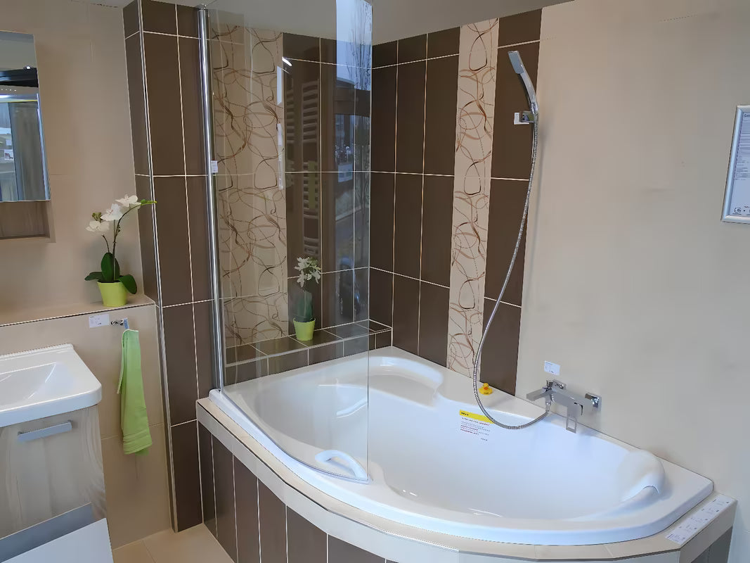 Paravan za Kadu Laguna Fortuna 150 cm u izvedbi chrome pro asimetrične kade Fortuna Plus