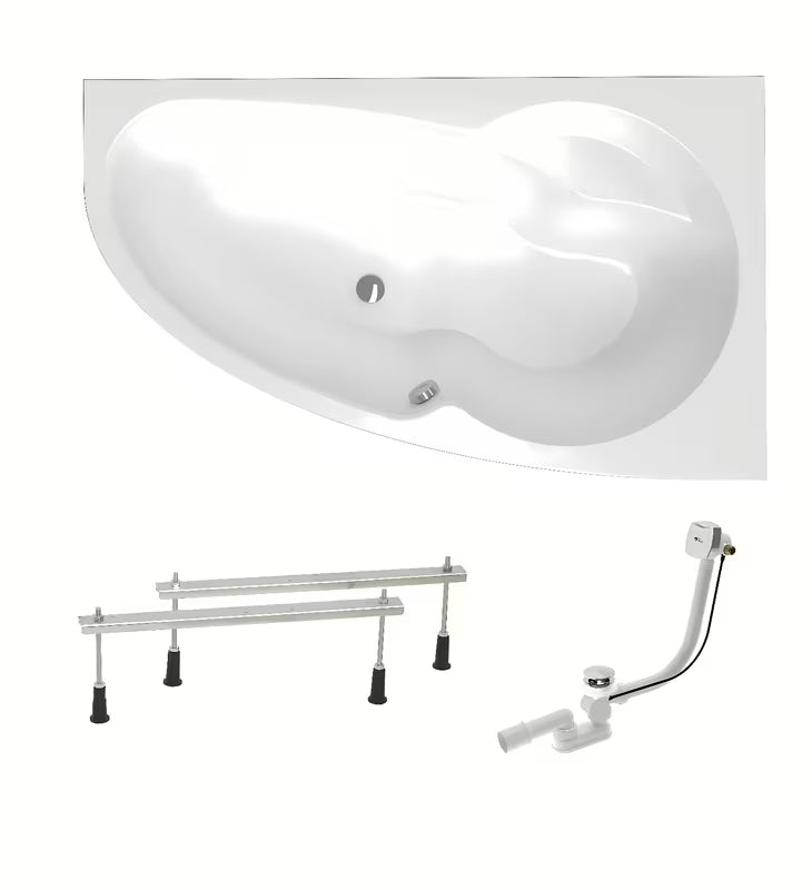 Laguna Luiza desna asimetrična akrilna kada 150 x 95 cm