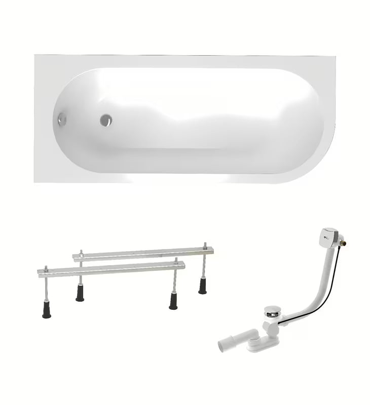 Asimetrična lijeva akrilna kada Laguna Rajka dimenzija 170 x 72,5 cm s preljevom