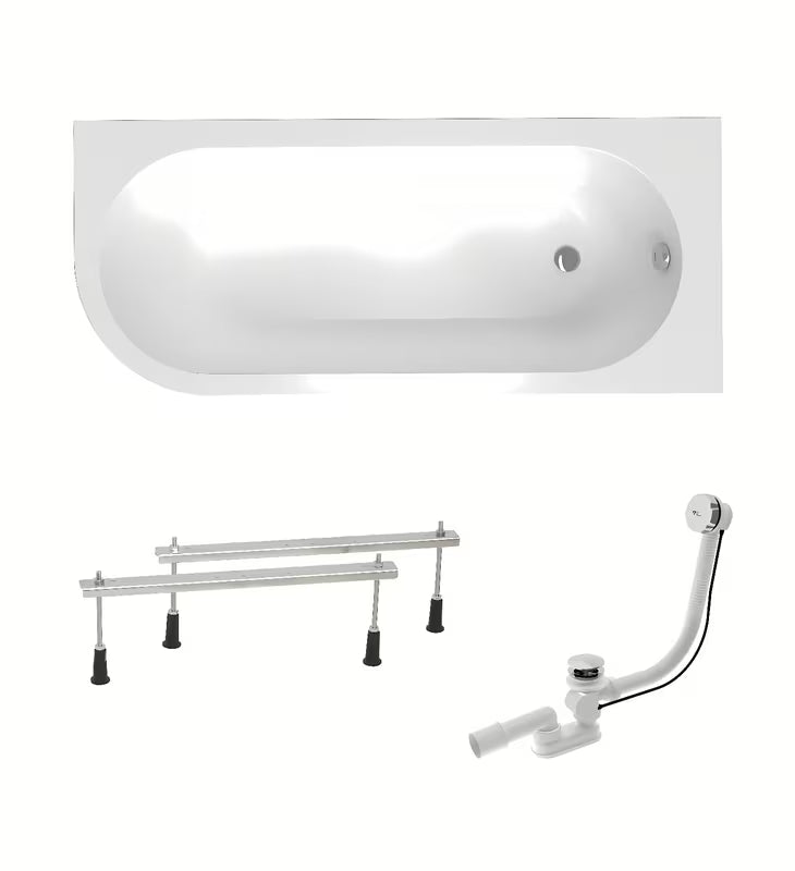 Laguna Rajka desna asimetrična akrilna kada 170 x 72,5 cm