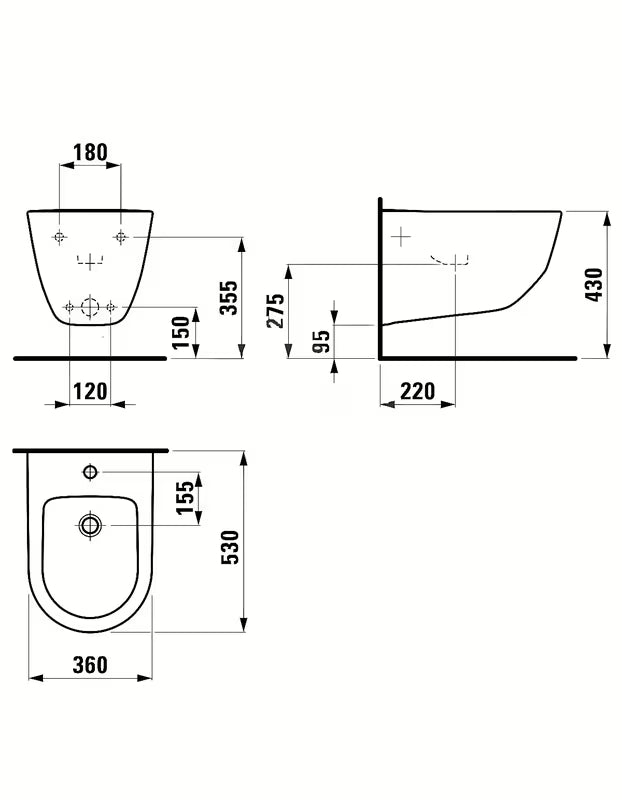 Bijeli viseći bide Laufen Pro s modernog dizajna za kupaonicu