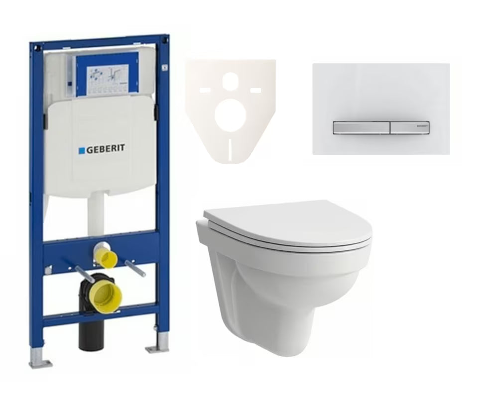 Viseći WC set Geberit s WC školjke školjkom Laufen Pro Nordic pro za predzidnu montažu i jednostavno čišćenje.