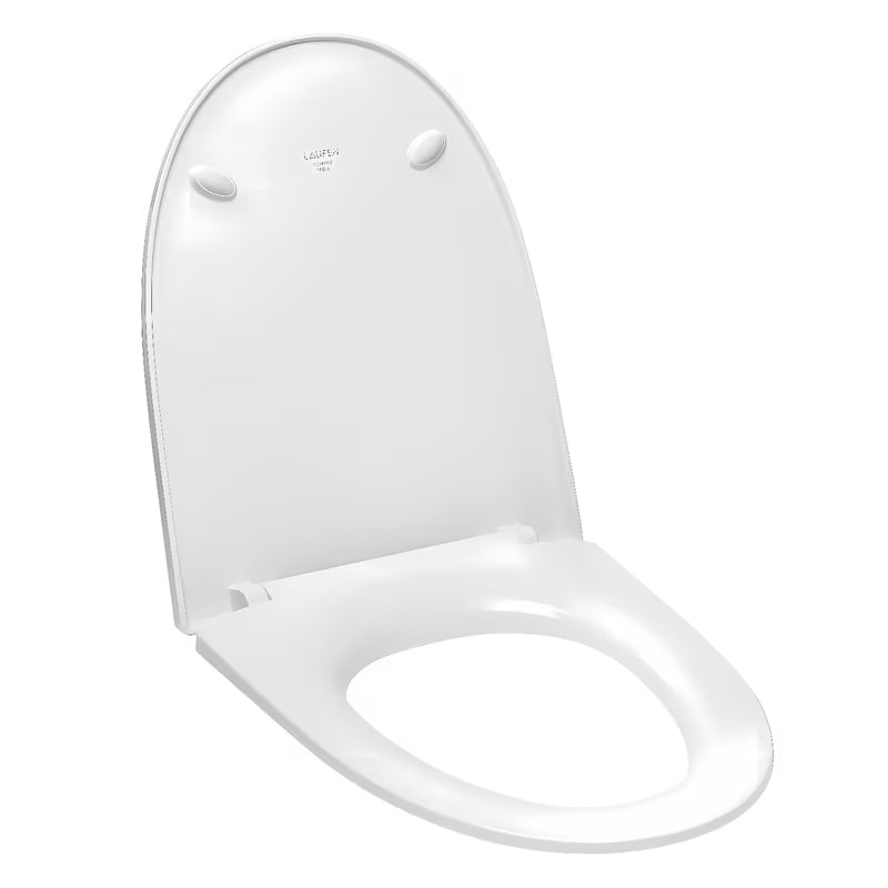 Bijele WC daska Laufen Pro Nordic od duroplasta sa soft Close pro za tiho i glatko spuštanje.