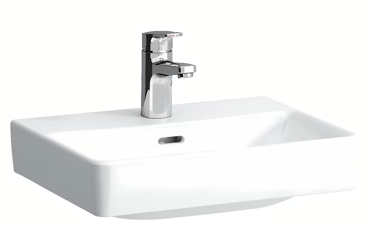 Bijeli keramički mali umivaonik Laufen Pro S 45 x 34 cm s otvorom za pro slavinu u sredini