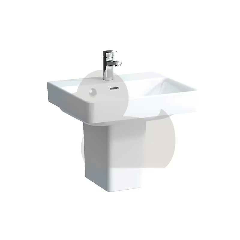 Bijeli viseći umivaonik Laufen Pro S otvorom pro za slavinu u sredini, 55x46,5 cm.