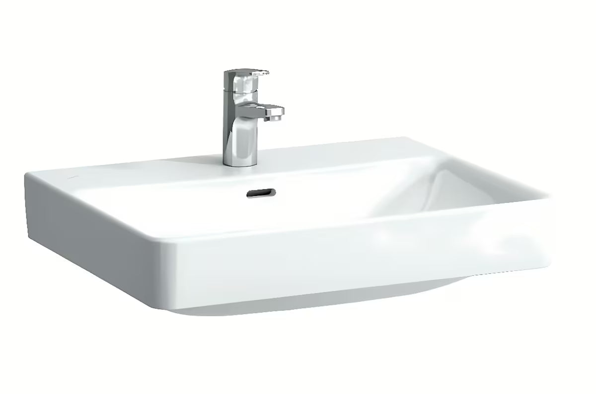 Bijeli keramički viseći umivaonik Laufen Pro S 60x46,5 cm s otvorom za pro slavinu u sredini