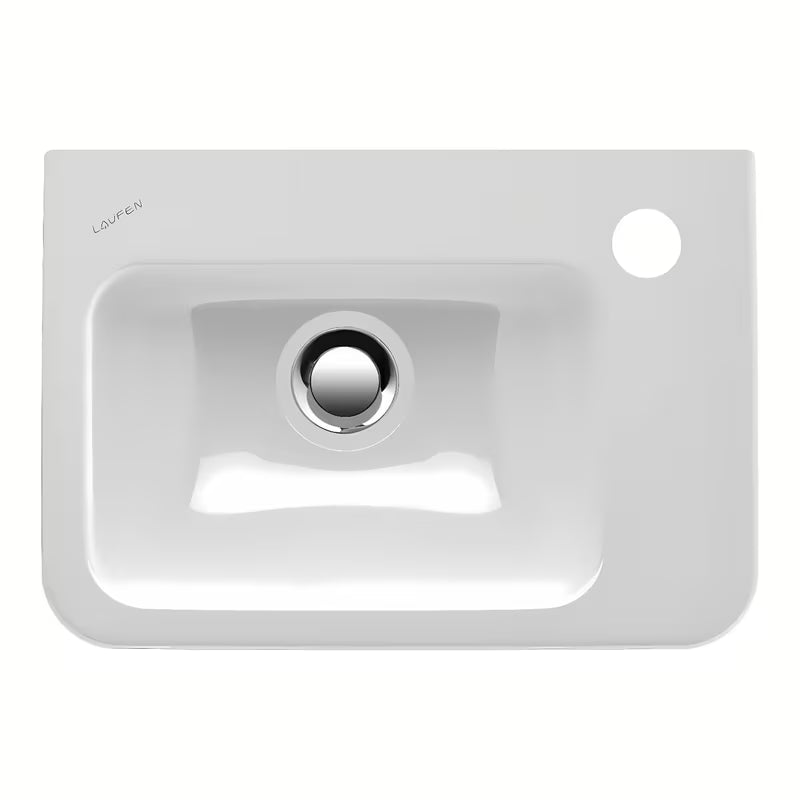 Bijeli keramički mali umivaonik Laufen Pro S 45 x 34 cm s otvorom za pro slavinu u sredini