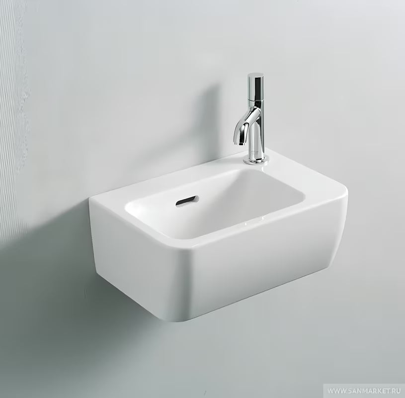 Bijeli keramički mali umivaonik Laufen Pro S 45 x 34 cm s otvorom za pro slavinu u sredini