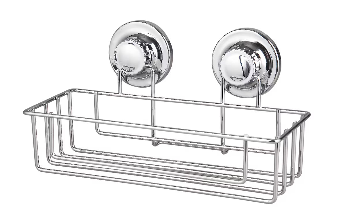 Zidna polica Multi Ecoloc u krom izvedbi s vakuumskom čašicom pro montažu bez bušenja