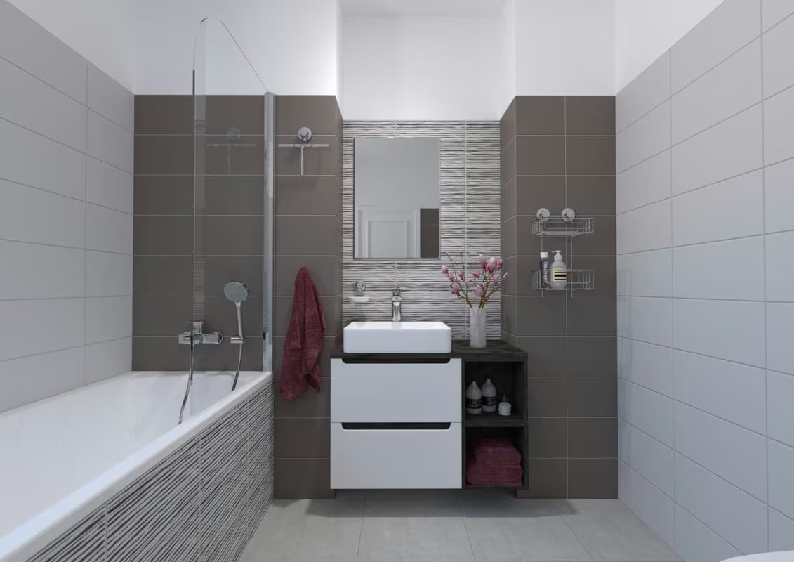 Dvoetažna zidna polica Multi Ecoloc u kromu s vakuumskom čašicom pro montaža bez bušenja.