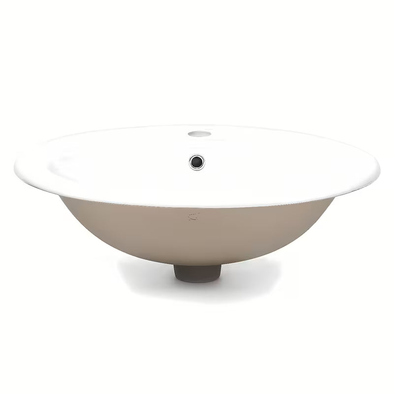 Bijeli keramički ugradbeni umivaonik Multi Eur s otvorom pro za slavinu u sredini, 55 x 47,5 cm.