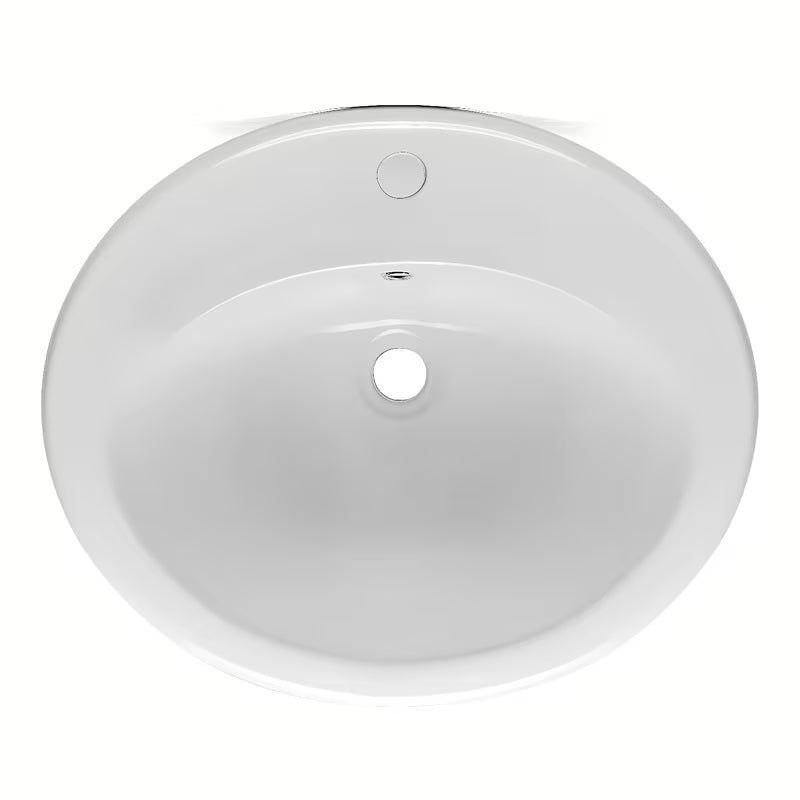 Bijeli keramički ugradbeni umivaonik Multi Eur s otvorom pro za slavinu u sredini, 55 x 47,5 cm.