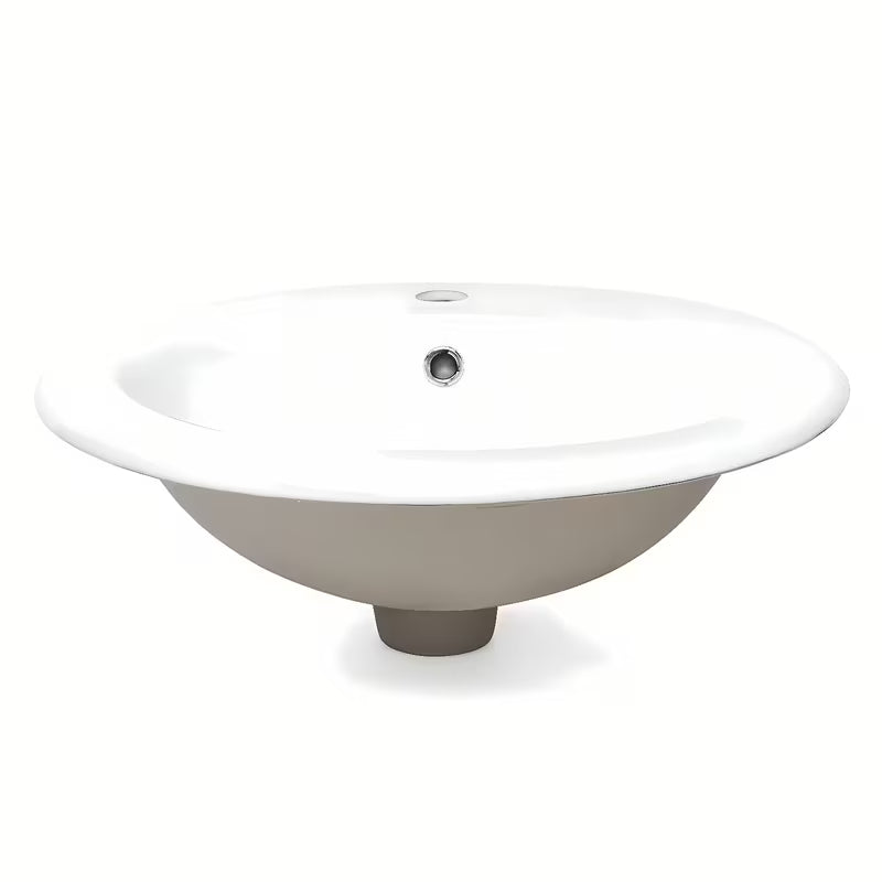 Bijeli keramički ugradbeni umivaonik Multi Eur s otvorom za pro slavinu u sredini, 51x45,5 cm.