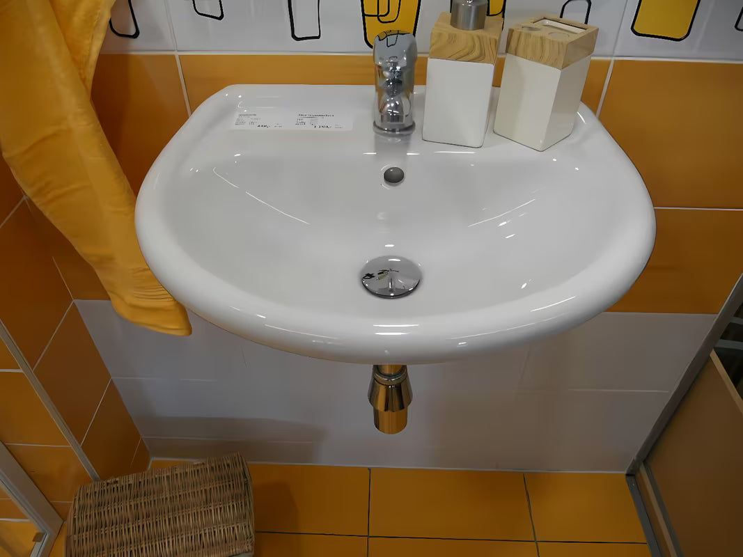Bijeli viseće keramički umivaonik Multi 50 x 39,5 cm s otvorom pro za slavinu u sredini