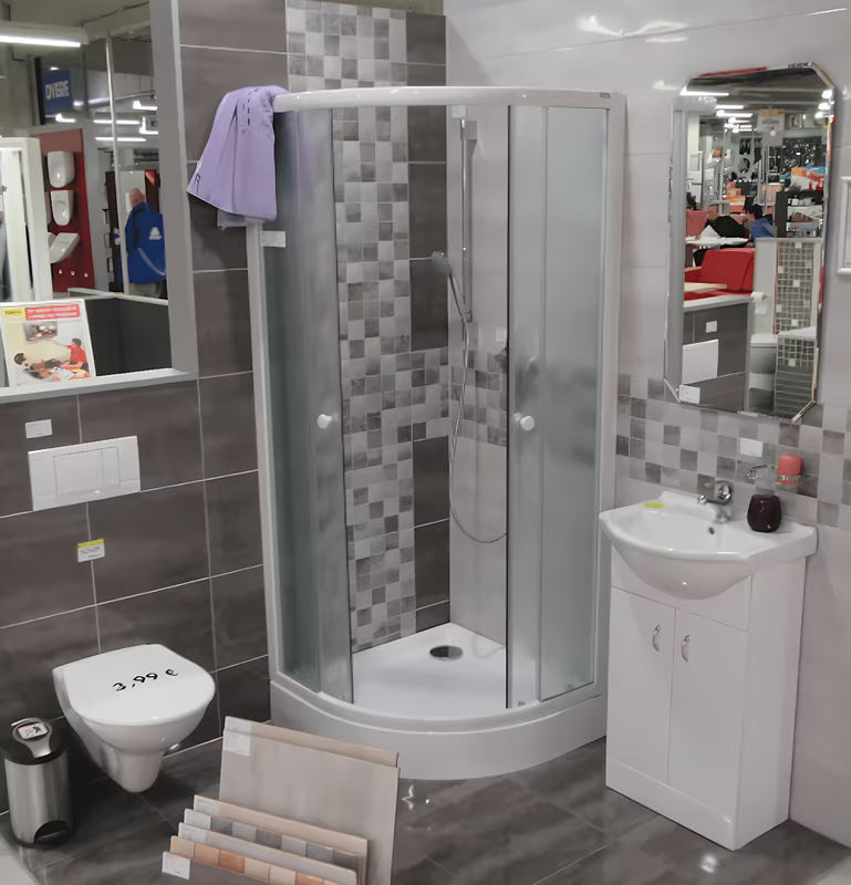 Bijela četvrtokrugla akrilatna tuš kada 80x80x15 cm s protukliznim utorima