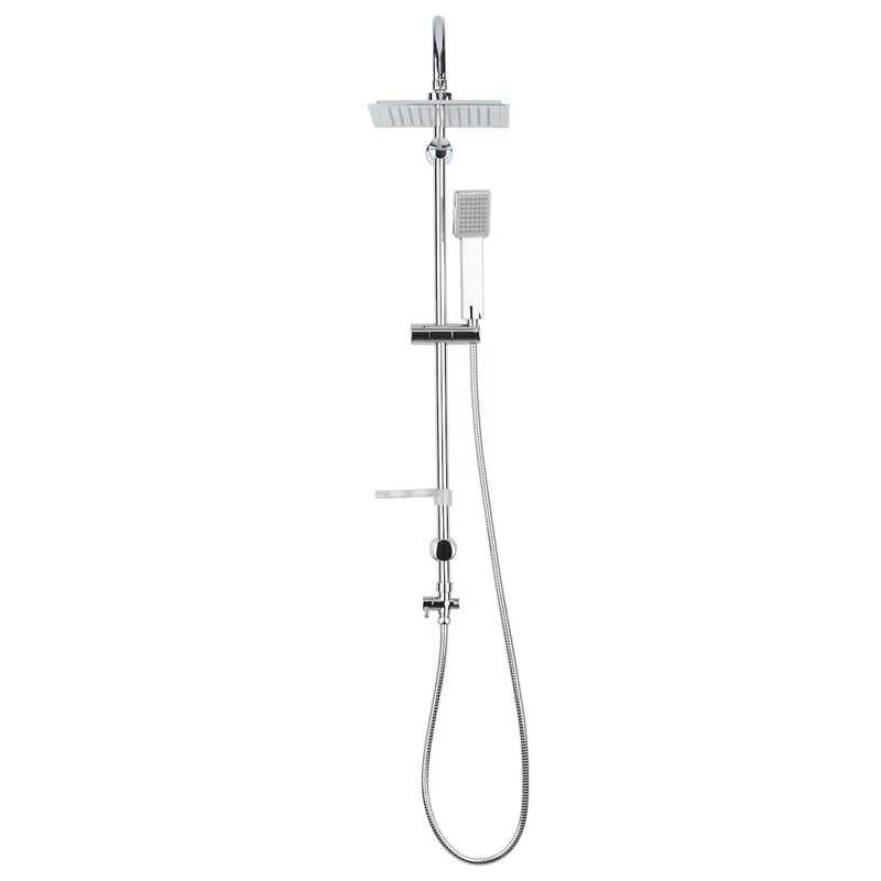 Kromirani tuš sustav Multi s nadglavnim i ručnim tušem, kvadratnog dizajna