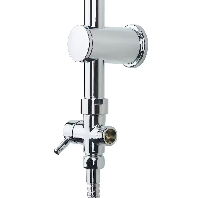 Kromirani tuš sustav Multi s nadglavnim i ručnim tušem, kvadratnog dizajna