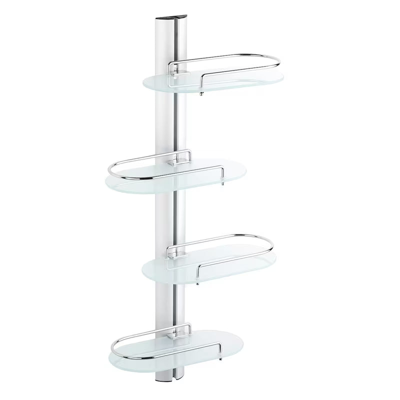 Kromirana kupaonska polica s četiri podesive police za kozmetiku