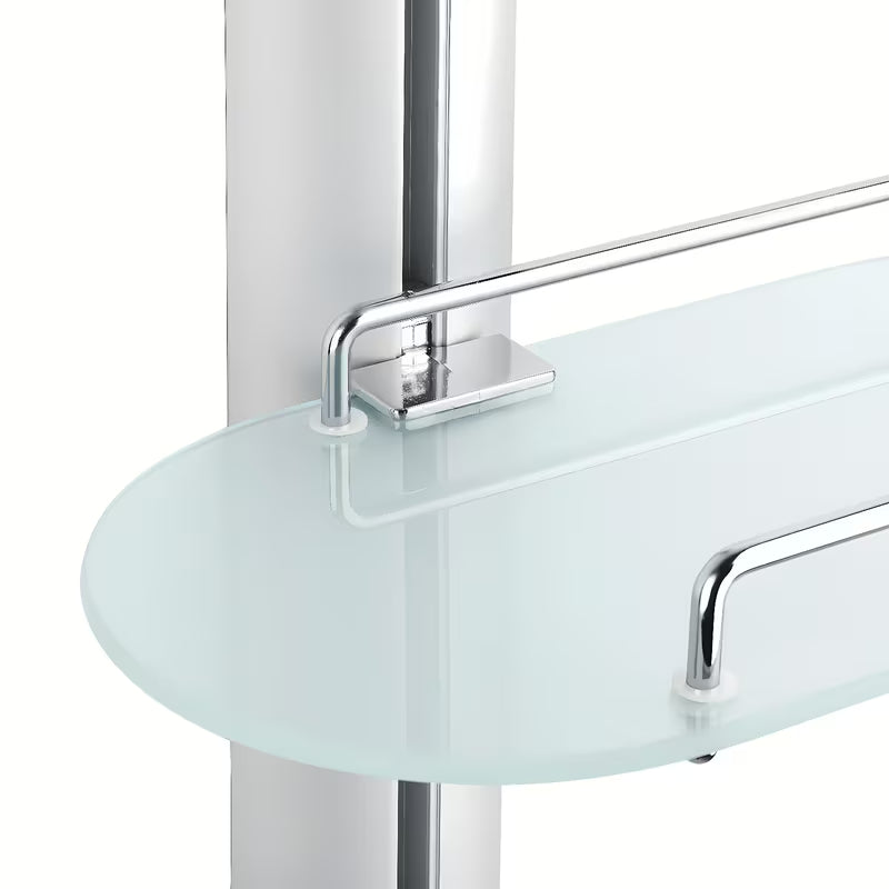 Kromirana kupaonska polica s četiri podesive police za kozmetiku