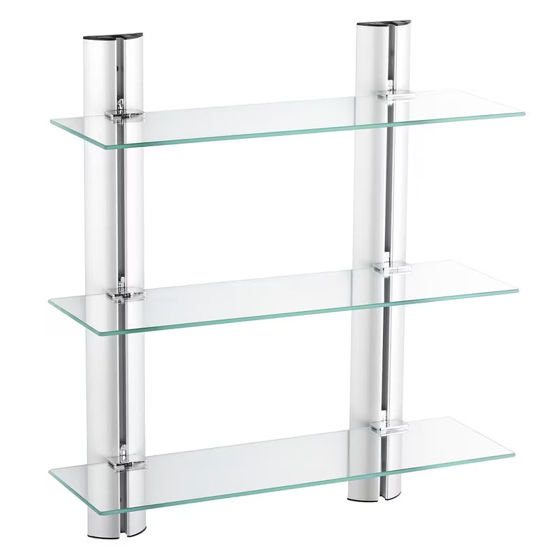 Kromirana zidna kupaonska polica Multi Chrome s tri razine i četvrtastim dizajnom