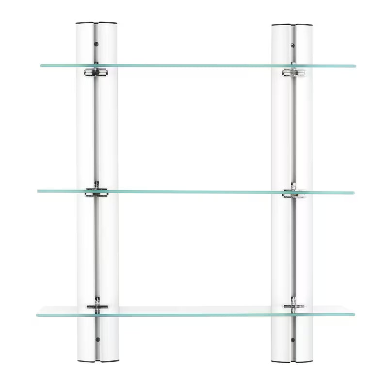 Kromirana zidna kupaonska polica Multi Chrome s tri razine i četvrtastim dizajnom