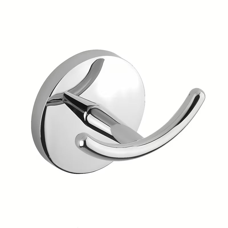 Kromirani dvostruka kuka Multi Simple jednostavnog, bezvremenskog dizajna za kupaonicu.