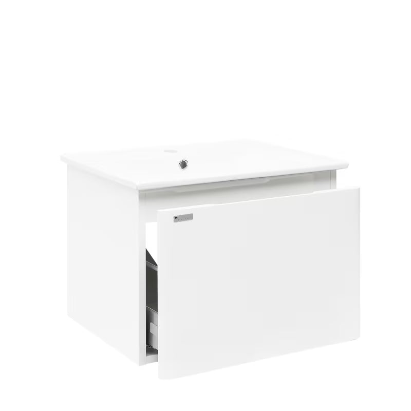 Viseća kupaonski ormarić s keramičkim umivaonikom Naturel Ancona u bijeloj boji