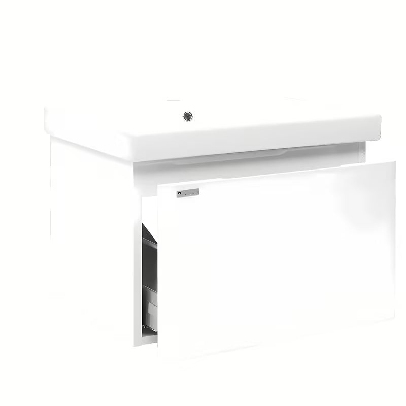 Viseća kupaonski ormarić Naturel Ancona s keramičkim umivaonikom, bijela, sjajna završna obrada, 80x46 cm.