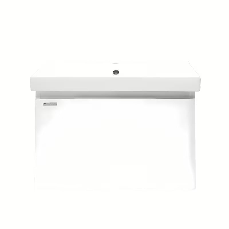 Viseća kupaonski ormarić Naturel Ancona s keramičkim umivaonikom, bijela, sjajna završna obrada, 80x46 cm.