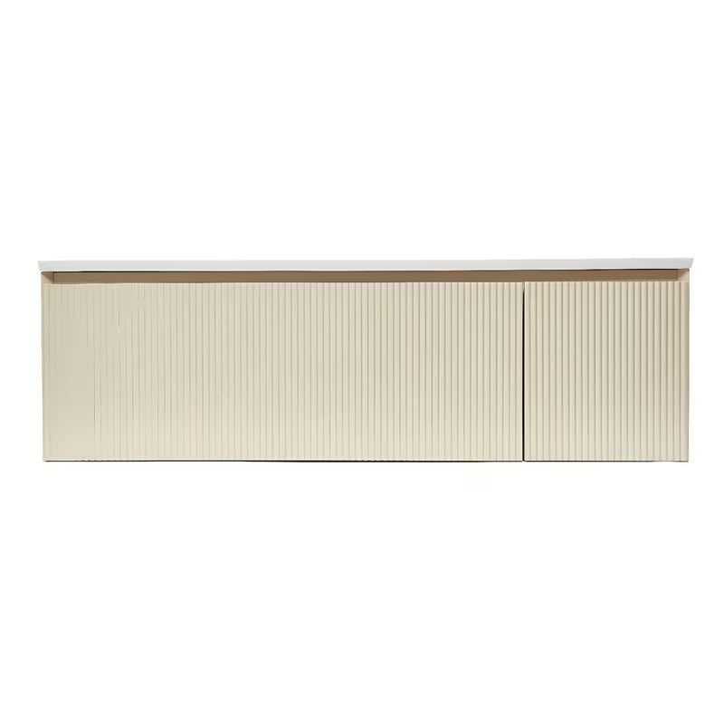 Viseća kupaonski ormarić s umivaonikom Naturel Austen 120x35x52 cm u mat bež boji