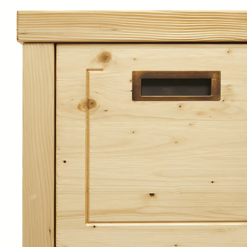 Smeđi stojeći kupaonski ormarić Naturel Country od masivne smreke s četkanom površinom i vratima