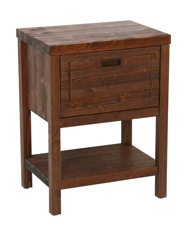 Kupaonski ormarić Naturel Country od masivne smreke s četkanom površinom u nijansi palisander.