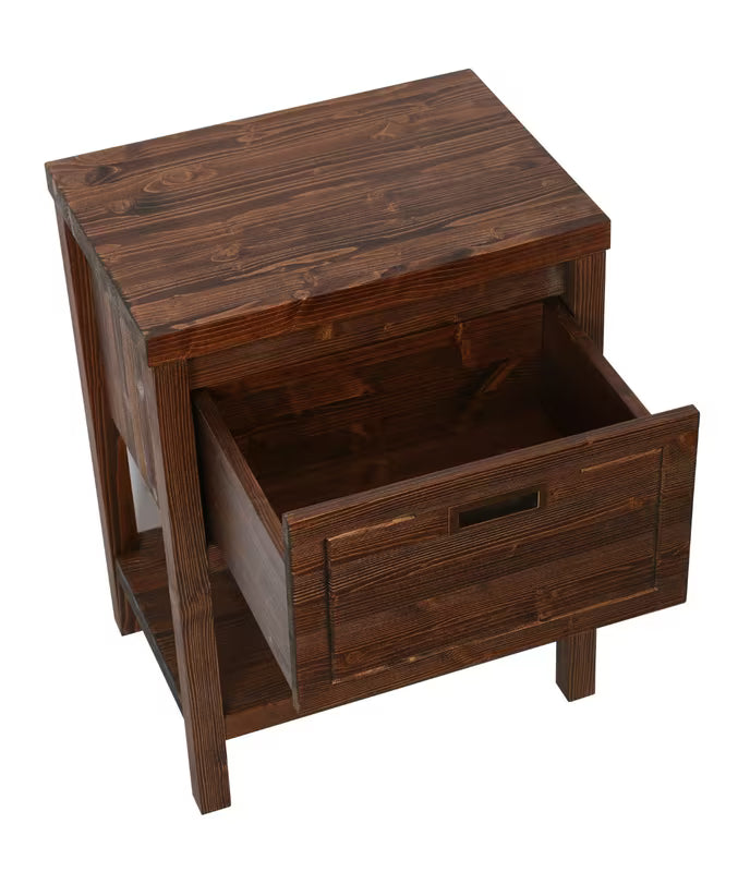 Kupaonski ormarić Naturel Country od masivne smreke s četkanom površinom u nijansi palisander.