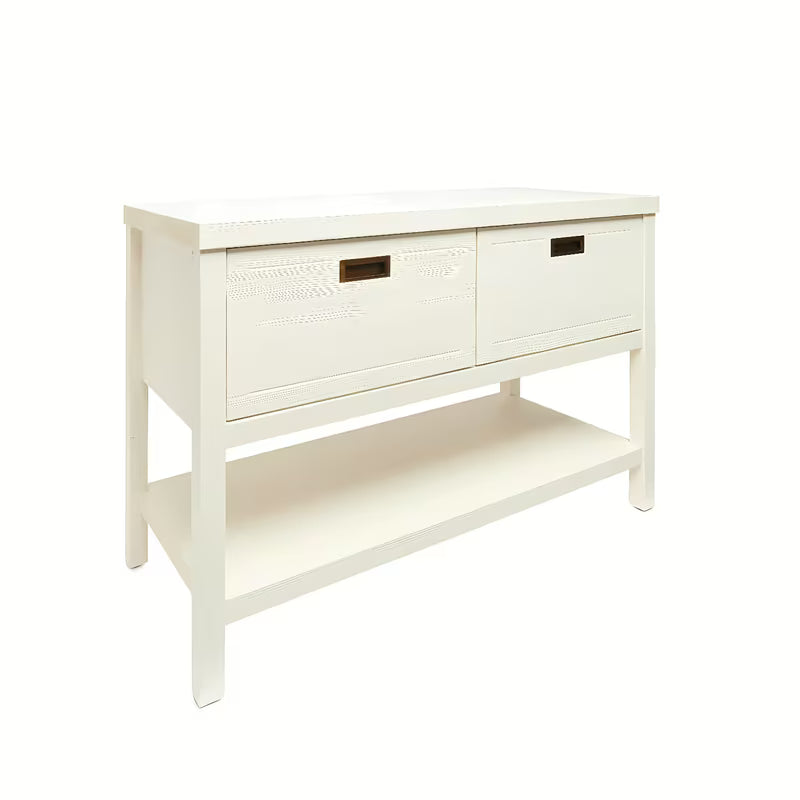 Bijela stojeći ormarić ispod umivaonika Naturel Country 90x51x72,5 cm od masivne smrekovine s velikom ladicom