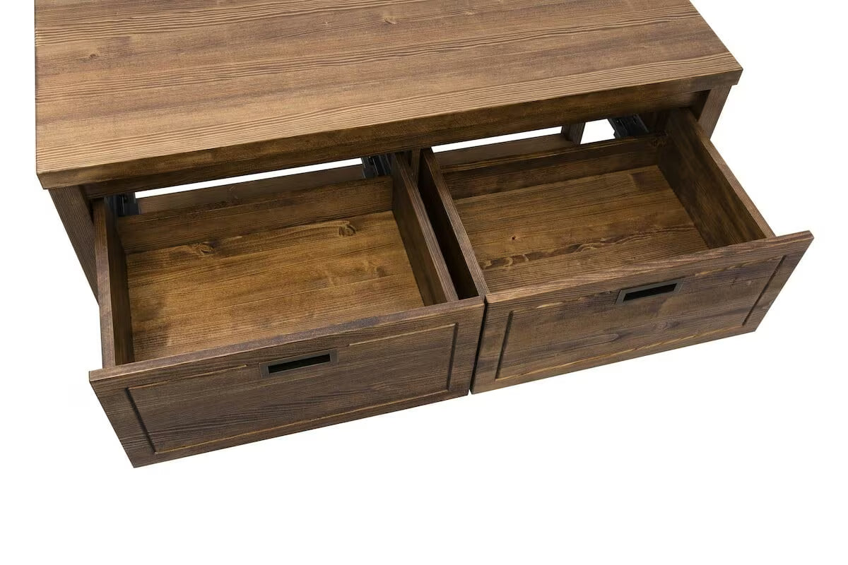 Stojeći ormarić ispod umivaonika Naturel Country od masivne smreke u nijansi palisander s dvije ladice