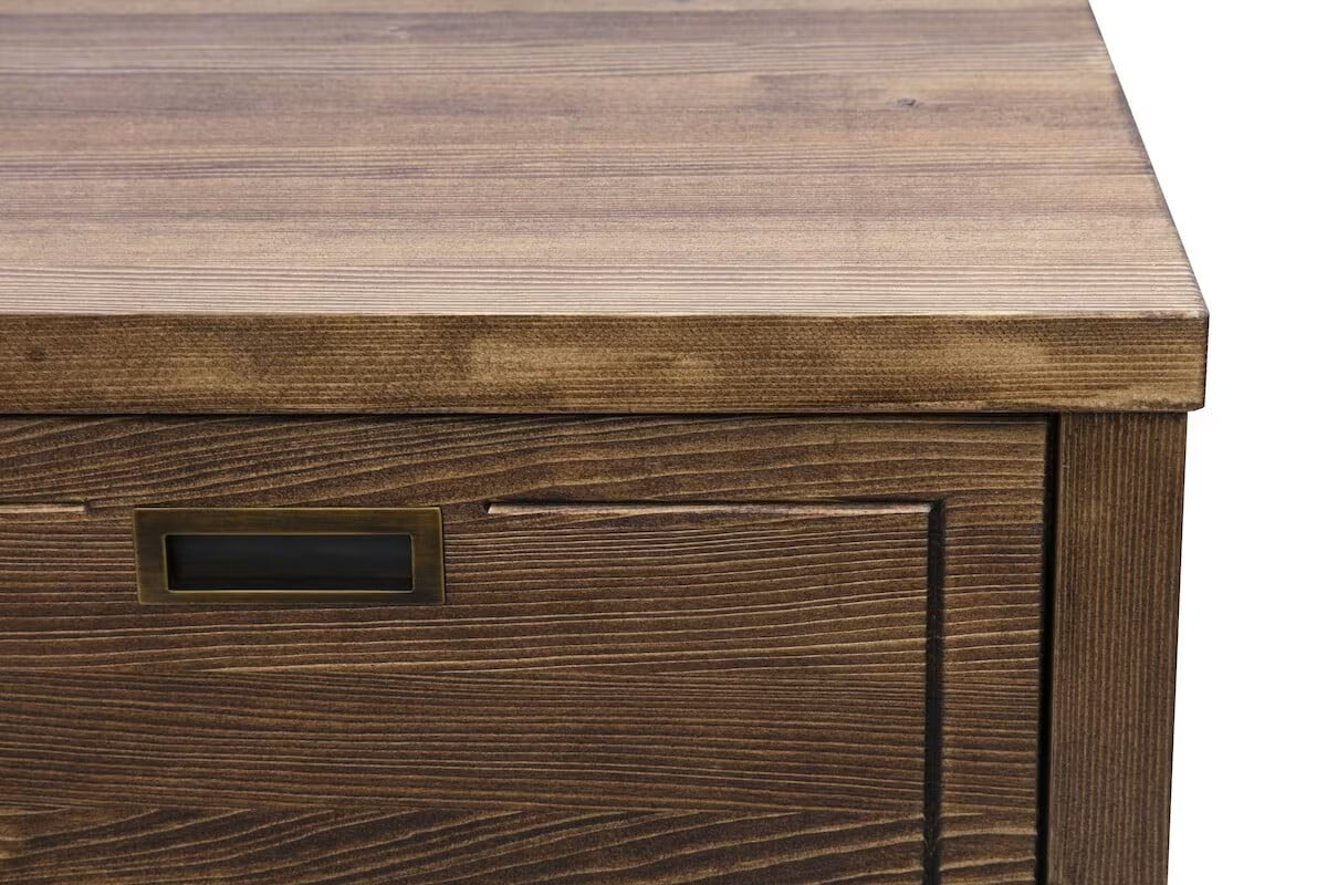 Stojeći ormarić ispod umivaonika Naturel Country od masivne smreke u nijansi palisander s dvije ladice