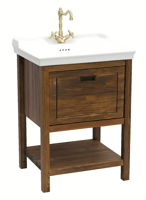 Naturel Country ormarić s umivaonikom u nijansi palisandra u retro dizajnu