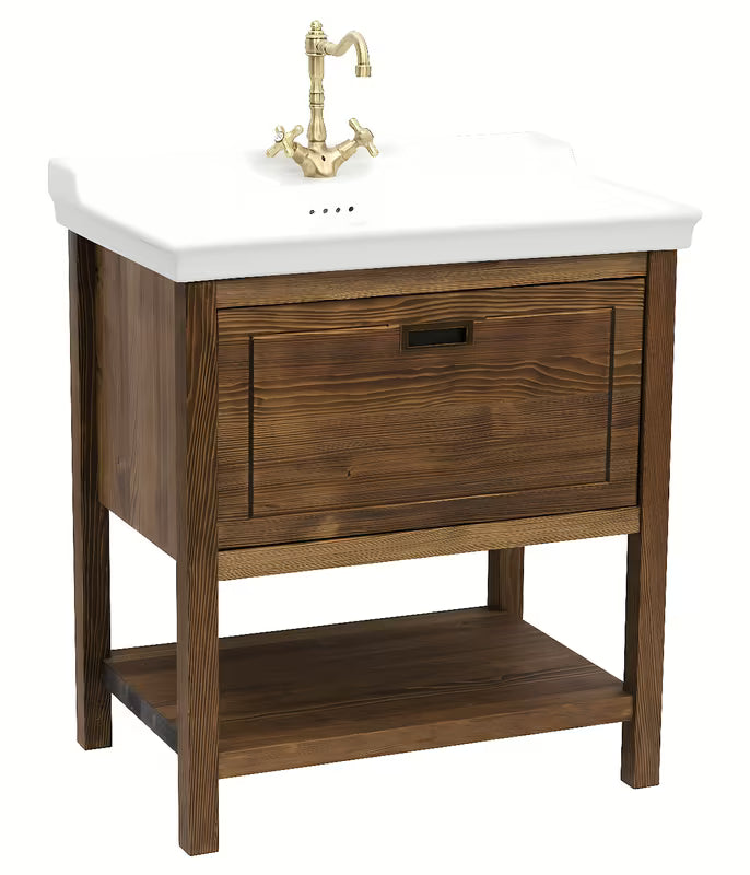 Ormarić s umivaonikom Naturel Country u nijansi palisandra od masivne smreke s četkanom površinom