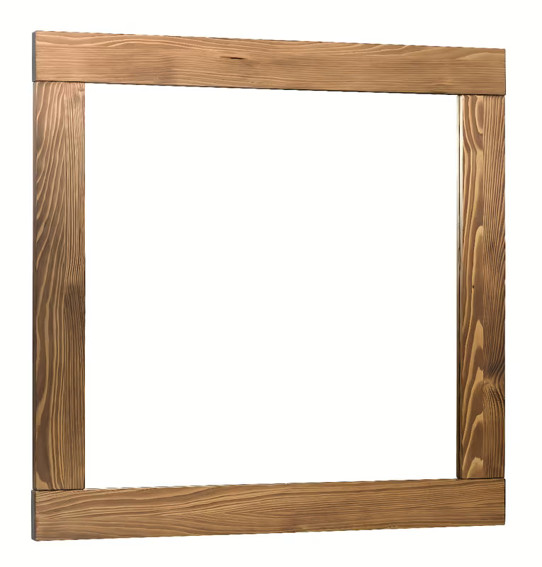 Ogledalo Naturel Country 80x80 cm s okvirom od masivnog drva u nijansi palisander