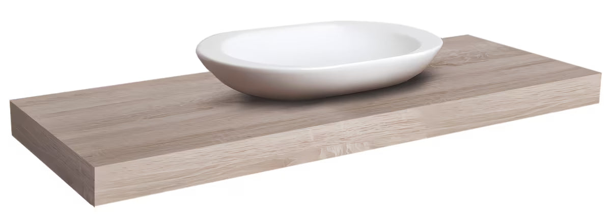 Ploča za umivaonik Naturel Dolce u dekoru hrasta bardolino, dimenzije 90 x 50 x 8 cm.