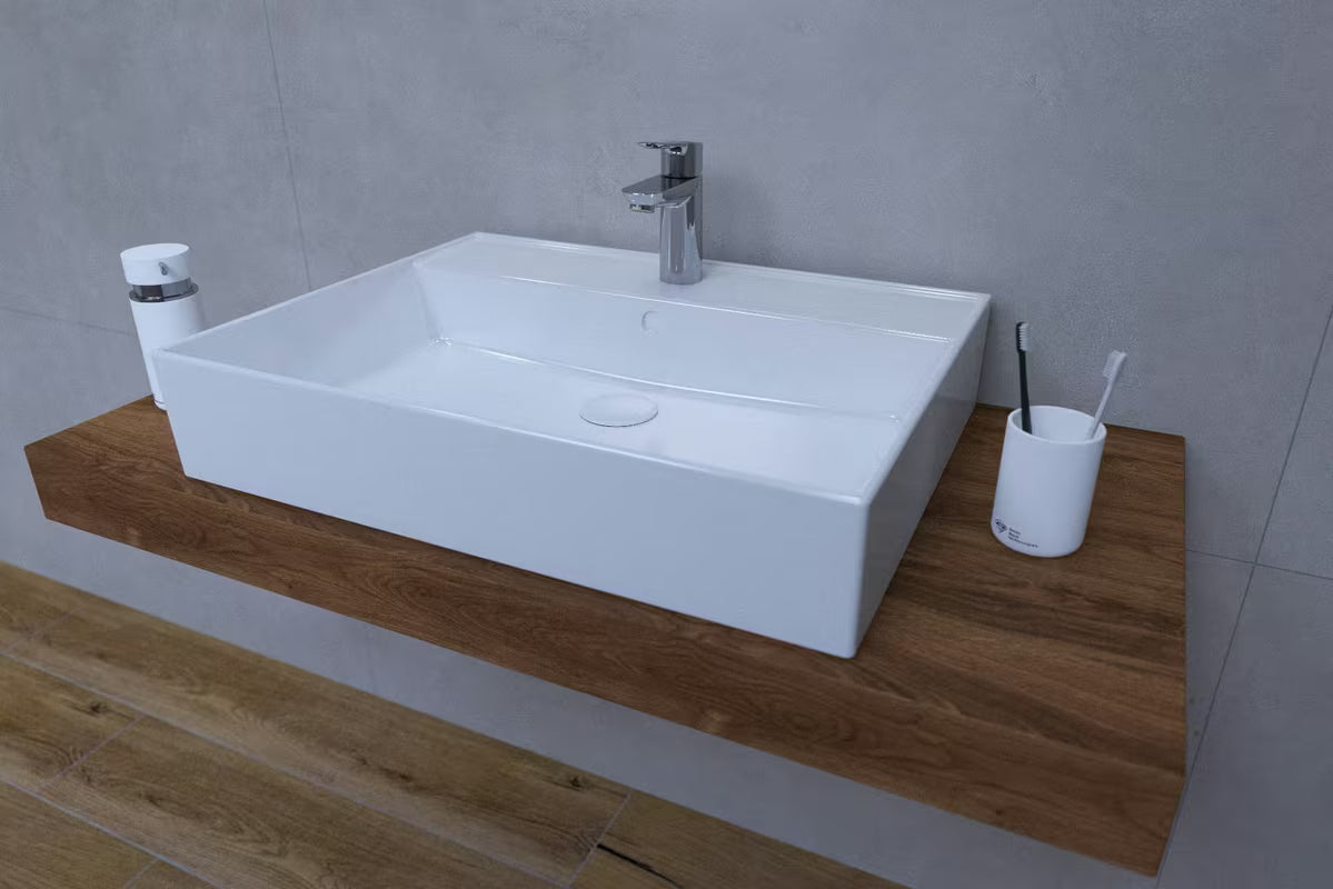 Kupaonski set Naturel Dolce 100x50 cm u dekoru hrasta charleston s umivaonikom, pločom i slavinom