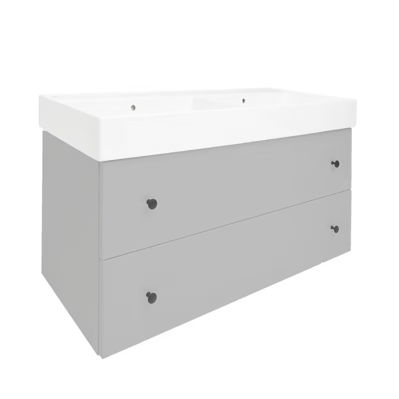 Závěsná koupelnová skříňka Naturel Forli s keramickým umyvadlem v šedo-matné barvě