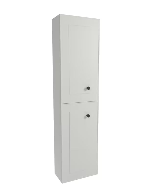 Visoka viseća kupaonski ormarić Naturel Forli u bijeloj sjajnoj boji 40x157x20 cm.