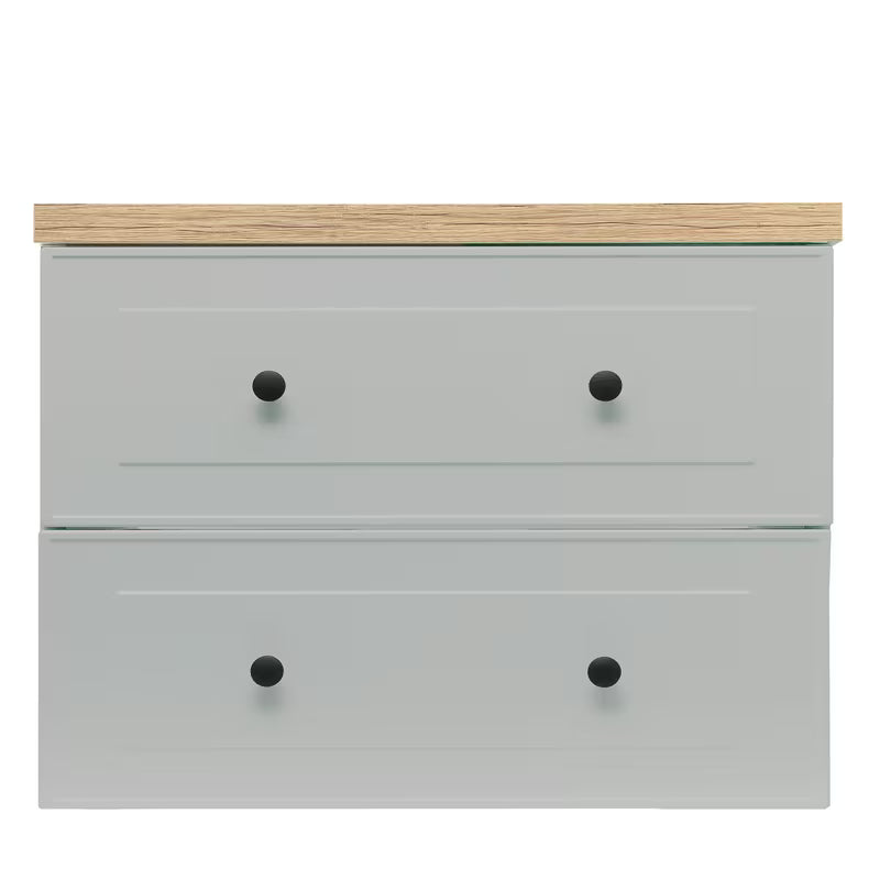 Viseća kupaonski ormarić Naturel Forli u sivoj mat boji s pločom u dekoru hrasta Halifax