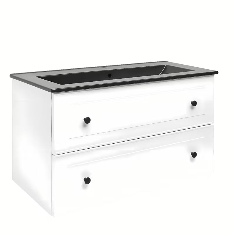 Bijela viseća kupaonski ormarić Naturel Forli s namještajskim umivaonikom 100x53x46 cm.