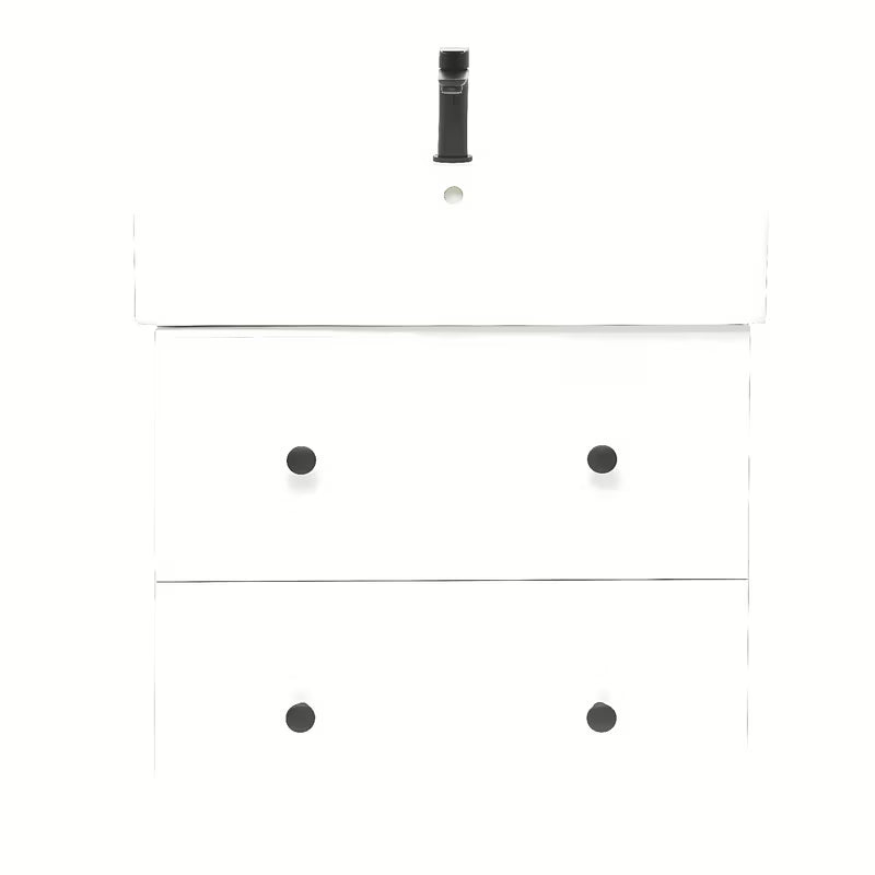 Bijeli viseća kupaonski ormarić Naturel Forli s keramičkim umivaonikom 60 cm