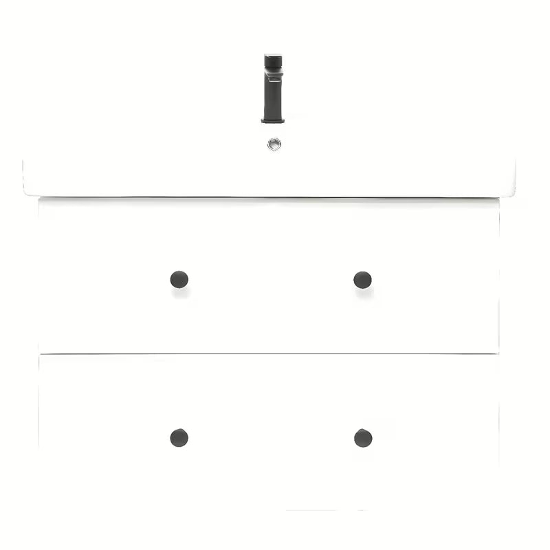 Bijela kupaonski ormarić s keramičkim umivaonikom Naturel Forli modernog, jednostavnog dizajna