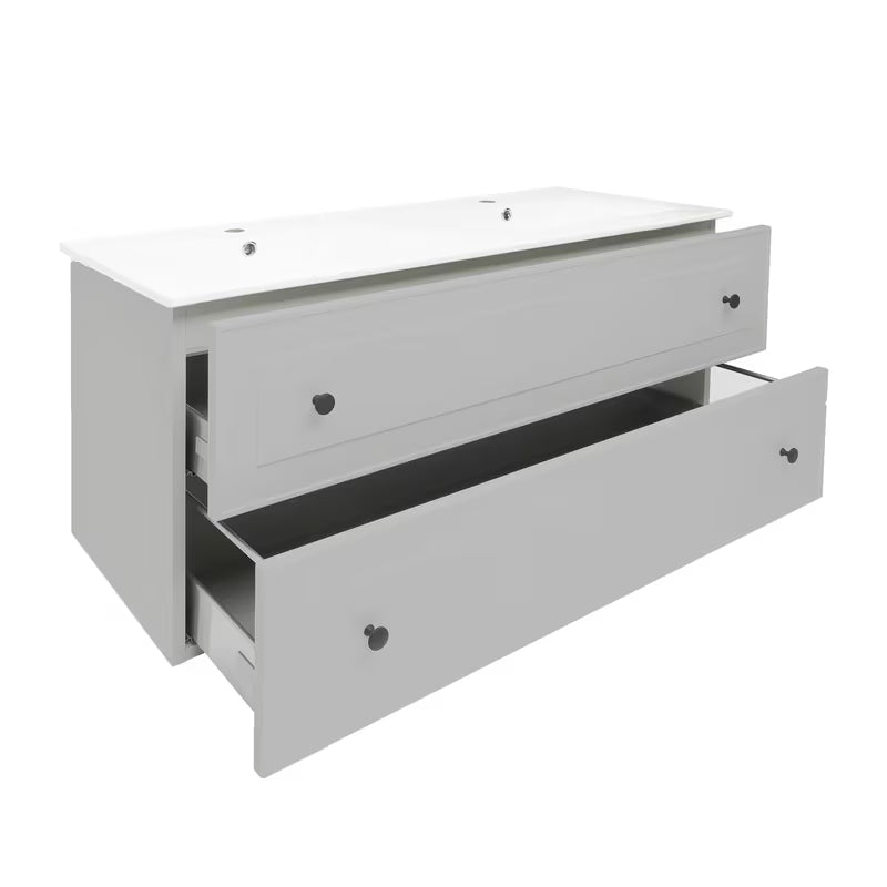 Viseća kupaonski ormarić Naturel Forli s umivaonikom za namještaj u sivoj mat izvedbi