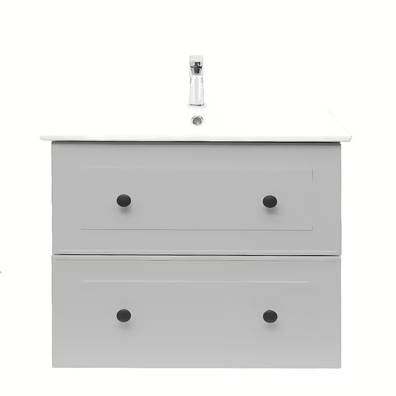 Viseća kupaonski ormarić s keramičkim umivaonikom Naturel Forli u sivoj mat boji