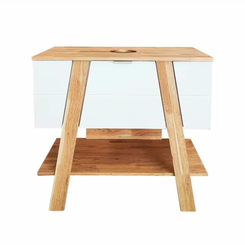 Stojeći kupaonski ormarić ispod umivaonika na ploču Naturel Home 80x73x46 cm u boji orah/bijela.